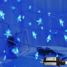 img 4 attached to 🎄 JMEXSUSS Blue Christmas Tree Lights – 33ft 100 LED Star String Lights with 8 Modes for Indoor Christmas Decorations