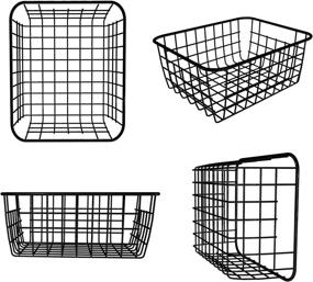 img 1 attached to FenTeng Metal Basket - Multifunctional Wire Storage Baskets for Vegetable, Fruit, Books - Ideal for Kitchen Cabinet, Closet, Bedroom, Bathroom Organization - Small Size