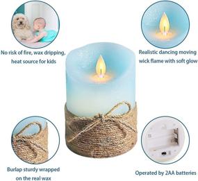 img 3 attached to 🕯️ Petristrike Ocean Blue Flameless Candles: Nautical Themed LED Pillar Candles with Remote & Timer - Set of 3 for Gifts, Parties, Weddings, and Home Decorations