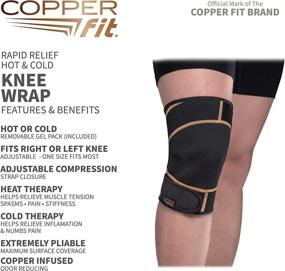 img 2 attached to 💪 Copper Fit Rapid Relief Knee Wrap: A Black/Copper Cold Therapy Solution in One Size Fits Most