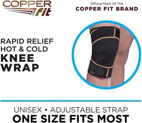 img 1 attached to 💪 Copper Fit Rapid Relief Knee Wrap: A Black/Copper Cold Therapy Solution in One Size Fits Most