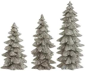 img 1 attached to Silver Glittered Christmas Trees Inches