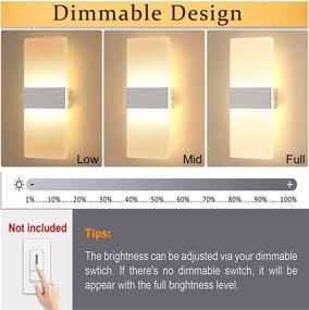 img 2 attached to 🏞️ Enhance Your Living Spaces with Lightess Dimmable Wall Sconce Set - Modern LED Wall Lamp 12W, Warm White - Perfect for Hallway, Bedroom, and Living Room - HS821-1