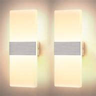 🏞️ enhance your living spaces with lightess dimmable wall sconce set - modern led wall lamp 12w, warm white - perfect for hallway, bedroom, and living room - hs821-1 logo