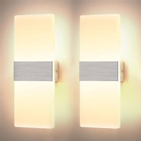 img 3 attached to 🏞️ Enhance Your Living Spaces with Lightess Dimmable Wall Sconce Set - Modern LED Wall Lamp 12W, Warm White - Perfect for Hallway, Bedroom, and Living Room - HS821-1