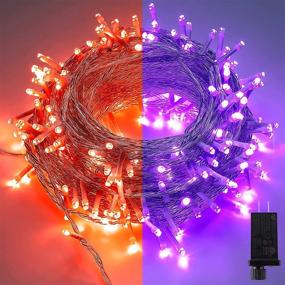 img 4 attached to 🎃 NELSION 98FT 300 LED Halloween Fairy String Lights - Festive Outdoor Ghost Decorations for Home Porch, Garden, Xmas Tree - Orange & Purple