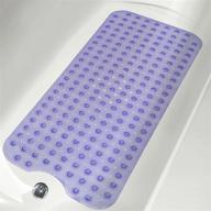 🛀 rosmarus non-slip bath mat extra long 16” x 39” for tub with suction cups and drain holes - bathtub mats for kids, babies - bathroom shower floor mat with anti slip feature - purple logo