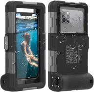 2nd gen universal phone waterproof case: 50ft underwater photography housing for samsung galaxy & iphone series - ideal for swimming, snorkeling, and diving - all black logo
