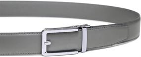 img 1 attached to 👔 Premium Leather Ratchet Buckle: Adjustable Men's Accessories for Style and Comfort