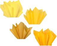🎉 vibrant multi-pack tissue paper - yellow, lemon, gold, mustard, amber - perfect for flower pom poms, art crafts, wedding decor, baby shower, party gift bags and baskets - versatile decoration filler logo