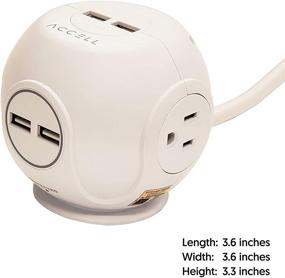 img 3 attached to Accell Power Cutie: Compact Surge Protector with 3 Tamper Resistant AC Outlets & 4 USB-A Ports