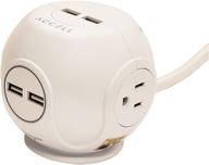 accell power cutie: compact surge protector with 3 tamper resistant ac outlets & 4 usb-a ports logo