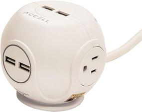 img 4 attached to Accell Power Cutie: Compact Surge Protector with 3 Tamper Resistant AC Outlets & 4 USB-A Ports