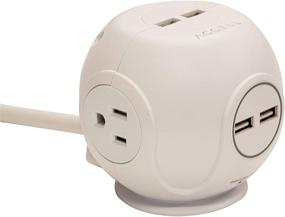 img 1 attached to Accell Power Cutie: Compact Surge Protector with 3 Tamper Resistant AC Outlets & 4 USB-A Ports