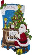 🎹 bucilla santa at the piano felt applique craft kit logo