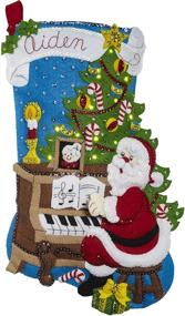 img 1 attached to 🎹 Bucilla Santa At The Piano Felt Applique Craft Kit