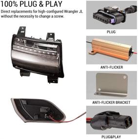 img 3 attached to Последовательное мигание поворотных сигналов + боковых маркерных огней для Jeep Wrangler JL 2018-2020 (DOT) - FIERYRED JL LED комплект фонарей крыльев