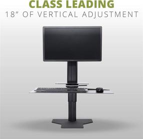 img 3 attached to 🖥️ Black/Black Uprite Ergo Sit2Stand Standing Desk Converter with Single Monitor Mount