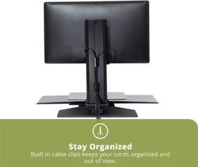 img 1 attached to 🖥️ Black/Black Uprite Ergo Sit2Stand Standing Desk Converter with Single Monitor Mount