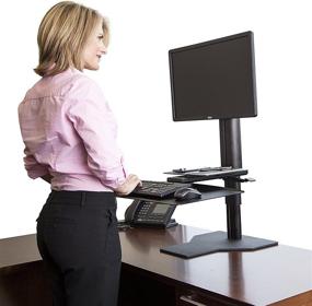 img 4 attached to 🖥️ Black/Black Uprite Ergo Sit2Stand Standing Desk Converter with Single Monitor Mount