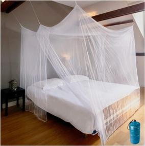 img 4 attached to 🌿 EVEN NATURALS Luxury Mosquito Net: XL Bed Canopy with Finest Mesh Holes, 2 Entries, Easy Install & Storage