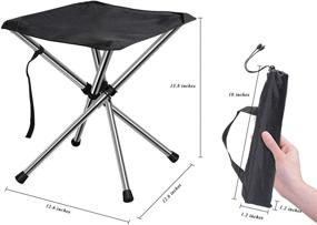 img 3 attached to Chiitek Foldable Camping Stool Travel Chair - Super Compact, Ultralight Weight, Tiny Size for Hiking, Beach, Camping, Fishing - Unfolded Size 12.6x12.6x13.8 inches