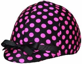 img 2 attached to 🎠 Equestrian Riding Helmet Cover - Stylish Hot Pink and Black Polka Dot Design!