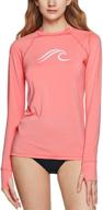 👙 athlio women's upf 50+ rash guard: long sleeve surfing swimsuit top, uv/spf water beach swim shirts logo