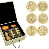 🌹 wax seal stamp set with vintage rose flowers design - 8 piece kit in gift box for envelopes, wedding invitations, wine packages, snail mails logo