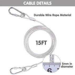 img 1 attached to 🐶 Reflective 15 ft Dog Tie Out Cable and Stake - Ideal Dog Run for Small to Medium Dogs with 16" Stake - Great for Yard, Camping, and Garden - KOOLTAIL Dog Lead