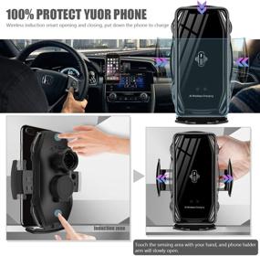 img 3 attached to 📱 Convenient and Fast Wireless Car Phone Holder with QI Fast Charging for iPhone 12/11/XS/XR/SE/8/8+, Samsung S20/S10/S9