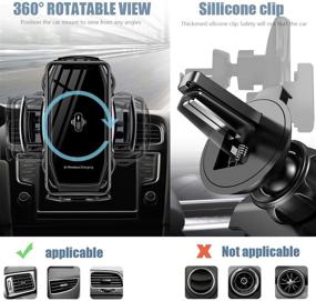 img 1 attached to 📱 Convenient and Fast Wireless Car Phone Holder with QI Fast Charging for iPhone 12/11/XS/XR/SE/8/8+, Samsung S20/S10/S9