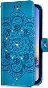 img 1 attached to IKASEFU Compatible With Samsung Galaxy Note 10 Pro/Note 10 Plus Case Shiny Sun Mandala Floral Rhinestone Pu Leather Diamond Bling Wallet Strap Case With Card Holder Magnetic Flip Bumper Cover