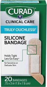 img 2 attached to Curad Truly Ouchless Silicone Adhesive Bandages: Gentle, Skin-Friendly Fabric Bandages for Delicate or Sensitive Skin, 0.75 x 3 inches, 20 Count