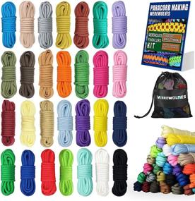 img 4 attached to 🐺 WEREWOLVES 28 Colors Paracord 550 Combo Crafting Kits: Multifunction Survival Parachute Cord for Bracelets, Lanyards, Dog Collar – Includes Instruction & 10 Feet Each Rope