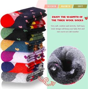 img 1 attached to 🧦 Eocom 6 Pairs Children's Winter Warm Wool Animal Crew Socks for Kids Boys and Girls