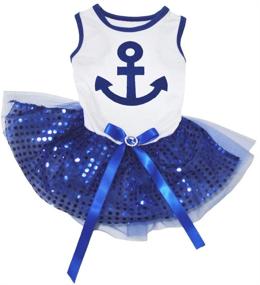 img 2 attached to 🐶 Petitebella Sailor Anchor Dog Dress for Puppies