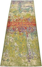 img 2 attached to 🎨 Modern Collection Rustic Abstract Distressed Bright Colors Indoor Outdoor Area Rug Unique Loom 2 x 6 ft Multi/Green