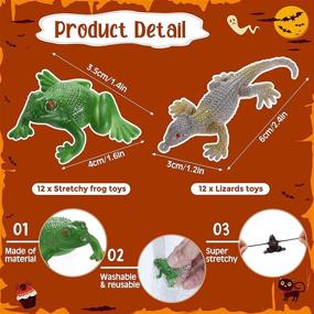 img 3 attached to Zomiboo 24 Pieces Plastic Stretchy Lizards Frog Toys Set: Realistic Mini Rubber Toy for Birthday Parties, Goodie Bags, and Students Rewards