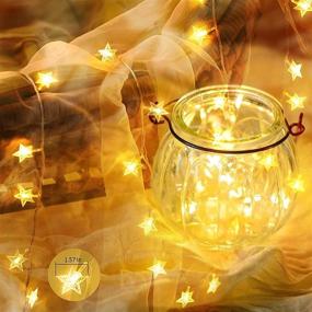 img 1 attached to Magical 13.2ft Five-Pointed Star Fairy Lights: Battery Powered String Lights for Christmas, Parties, Weddings, New Year's, Garden Décor (Warm White)