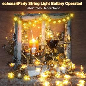 img 2 attached to Magical 13.2ft Five-Pointed Star Fairy Lights: Battery Powered String Lights for Christmas, Parties, Weddings, New Year's, Garden Décor (Warm White)