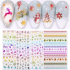 img 2 attached to 🎅 Калоляри 3D Рождественские наклейки на ногтях: Праздничные наклейки Санта-Клауса и елочки для женщин, девочек и детей - Самоклеящиеся наклейки для новогоднего искусства на ногтях для рук и ног.