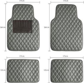 img 3 attached to 🚗 FH Group F12002GRAY Universal Luxury All-Season Heavy-Duty Car Floor Mats - Diamond Design with 3-D High Tech Anti-Skid/Slip Backing