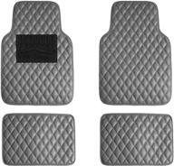 🚗 fh group f12002gray universal luxury all-season heavy-duty car floor mats - diamond design with 3-d high tech anti-skid/slip backing logo