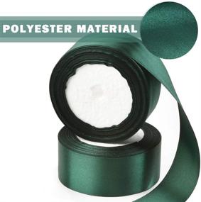 img 2 attached to 🎀 Buygoo 50 Yards Double Faced Polyester Forest Green Satin Ribbon - Perfect for Wedding Gift Bouquets, Wrapping and Party Decorations - 1-1/2" Wide Continuous Ribbon - 25 Yard/Roll, Pack of 2 Rolls