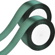 🎀 buygoo 50 yards double faced polyester forest green satin ribbon - perfect for wedding gift bouquets, wrapping and party decorations - 1-1/2" wide continuous ribbon - 25 yard/roll, pack of 2 rolls logo