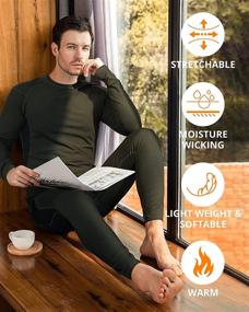 img 2 attached to 🏃 Men's Runhit Thermal Base Layer Set - Long Johns, Shirts & Pants for Men