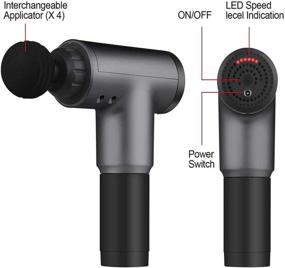 img 1 attached to 💪 Электрический массажер для мышц: безшумный портативный массажер глубокого воздействия с 6 скоростями для снятия напряжения в мышцах, в комплекте 4 сменных насадки