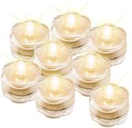 🌼 enhance your celebrations with image 12x led waterproof submersible tealights: flameless, battery-operated sub lights for weddings, christmas, thanksgiving, parties, and home decor - floral warm white логотип