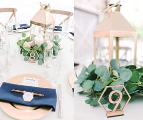 img 3 attached to 🔢 Hexagonal Wooden Table Numbers Set: Fashionclubs 1-20 with Holder Base - Ideal for Weddings, Parties, Events, and Catering Decor